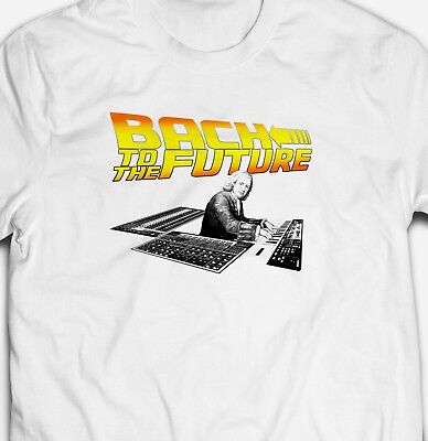 Back To The Future Bach Classical Music Parody 100% Cotton Premium Mens T-shirt