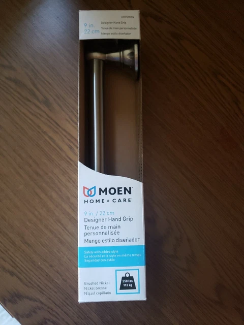 Empuñadura de mano de diseñador MOEN LR2250DBN cuidado del hogar níquel cepillado 9"" de 9"" totalmente nueva