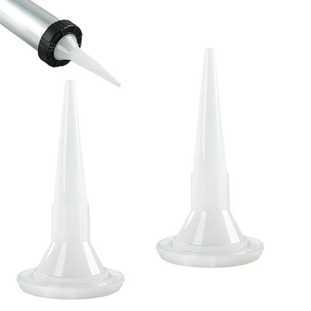 Caulking Nozzle Glue Mouth 2pcs Structural Glue Nozzle Universal White