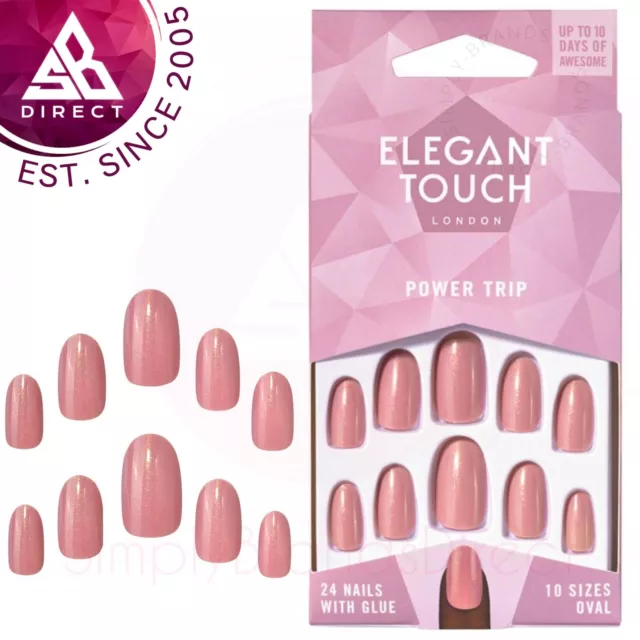 Elegant Touch Couleur Faux Ongles │ Puissance Triple │ Ovale Forme │ Moiré 24 À