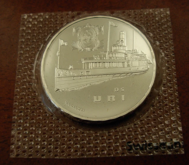 Switzerland 2017 Silver 20 Francs Steamboat Uri Original Mint Sealed BU
