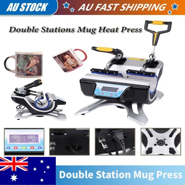 ST-210 Double Station Mug Press Machine Mug Sublimation Transfer Heat Press AU