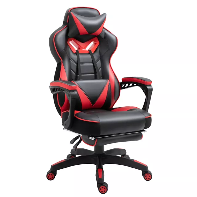 Ergonomischer Bürostuhl Gaming Stuhl Drehstuhl verstellbarer Rücken Rot