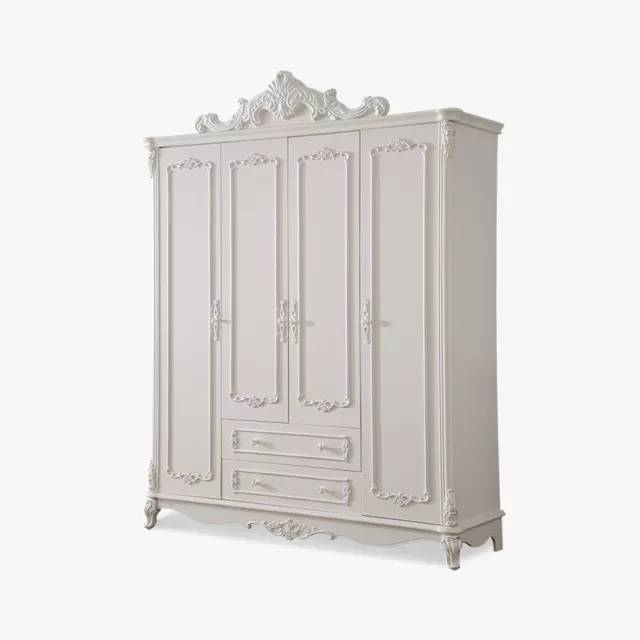 Classic Antique Style Wardrobe Wood Bedroom Baroque Elegant Luxury Design New