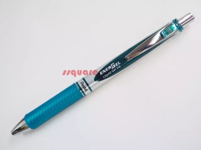 5 x Pentel EnerGel Ener Gel retractable BL-77 0.7mm Rollerball Pen, Turquoise