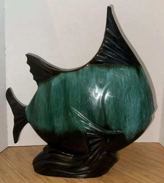 Blue Mountain Pottery Large Angel Fish Planter/Vase 17" High  16" Wide