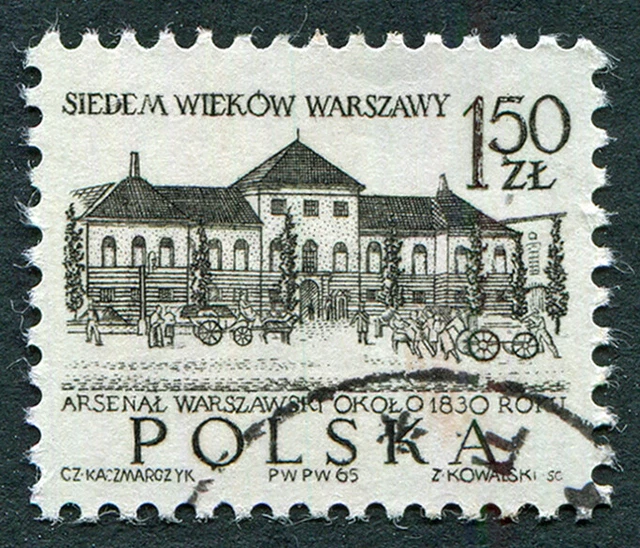 POLAND 1965 1z50 black SG1580 used FG Warsaw 700th Anniv PERF 12 x 11.5 #A02