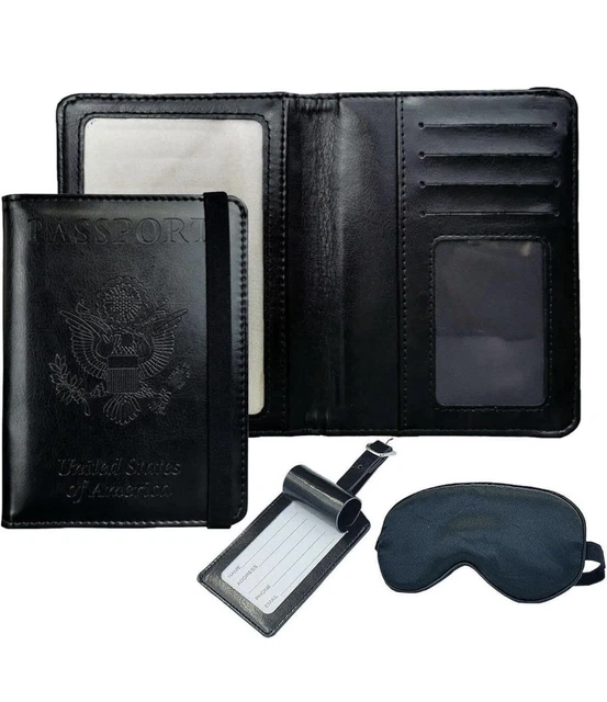 Passport Holder Leather RFID Blocking Cover Leather Travel Wallet Case Card