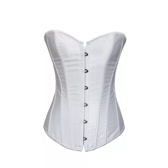 Sexy Bustier Slimming Plus Size Lace Up Lingerie Top Satin Overbust Corset Women