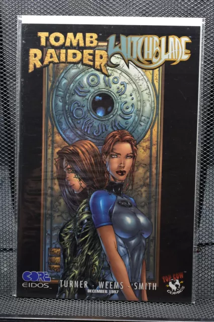 Tomb Raider Witchblade #1 Turner Black Variant Top Cow 1997 1st Lara Croft 9.2
