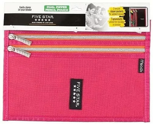 Mead Trapper Keeper 3 ring binder pink w/dividers & Pockets button