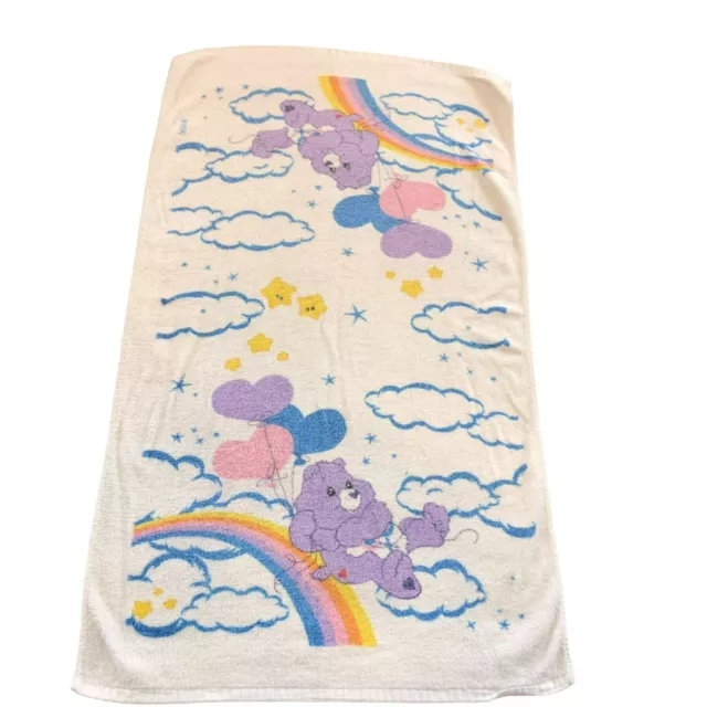 Vintage Care Bears Bath Towel Youth Cotton Terry  39" X 22"