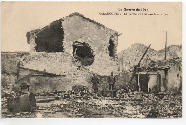 HARAUCOURT - Meurthe et Moselle - CPA 54 - Guerre 1914/18 ferme Chateau soldats