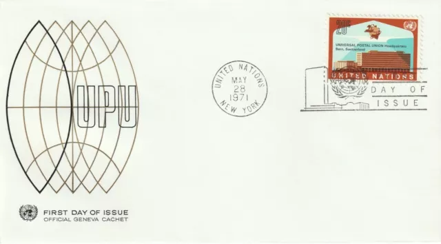 1971 United Nations New York office FDC Opening of New UPU Headquarters Building