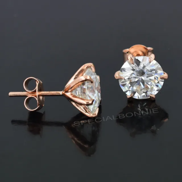 5 Ct Certified White Diamond Solitaire Studs, 925 Silver Amazing Shine & Luster