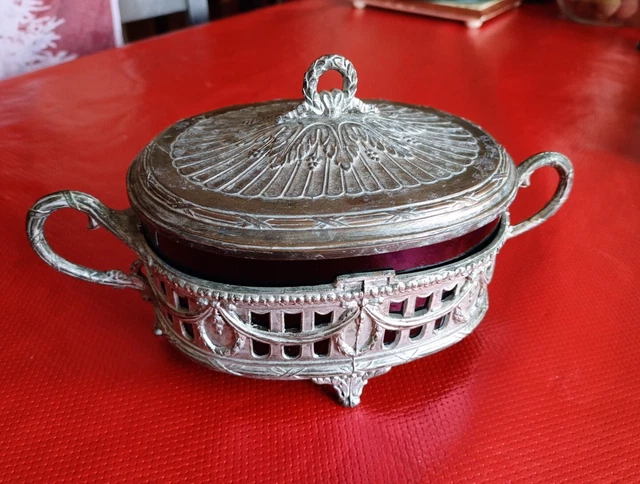 ANCIENNE JARDINIERE CENTRE De Table En Regule Decor Rocaille EUR 20,00