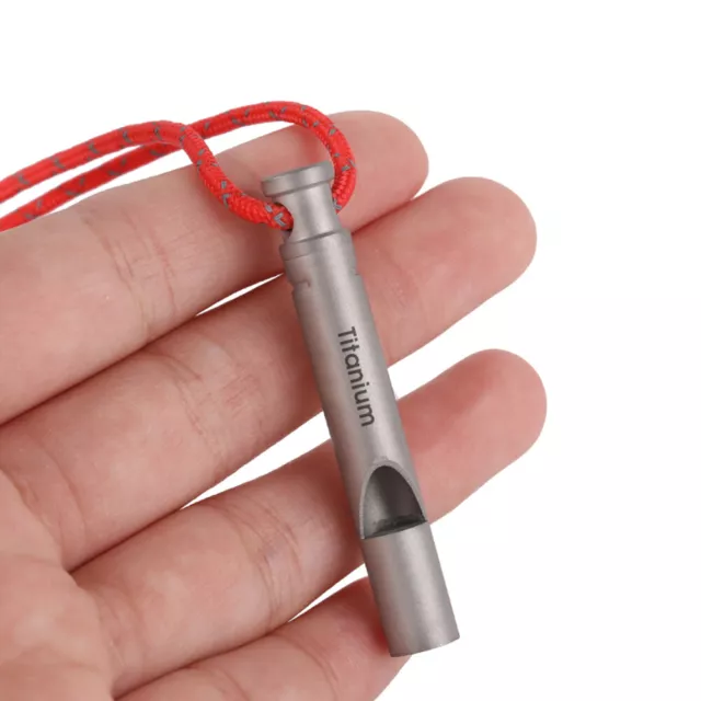 Titanium Emergency Whistle with Cord Outdoor Survival Camping Hiking