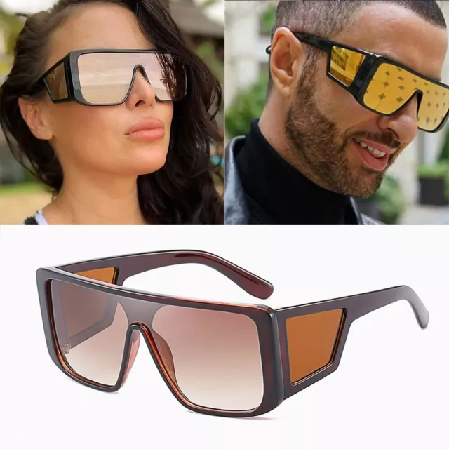 Designer Oversized Shield Square Sunglasses Fashion Men's Women Outdoor Glasses