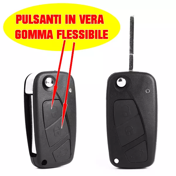 3 Chiave Tasti Compatibile Con Fiat Telecomando Punto Panda Ducato Fiorino