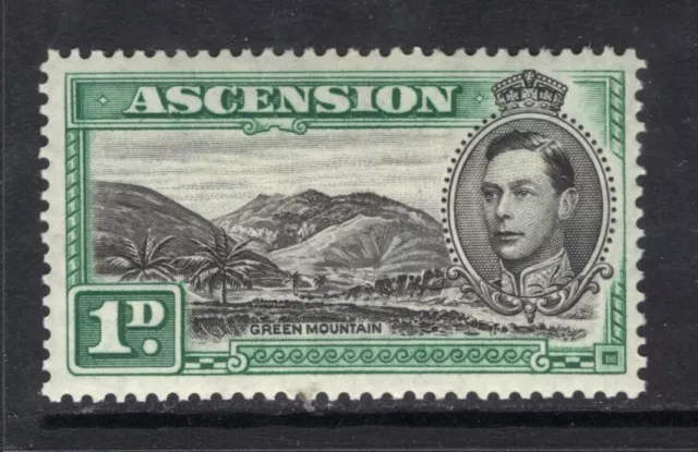 M22755 Ascension 1938 SG39 KGVI: 1d black & green LMM, Cat £45