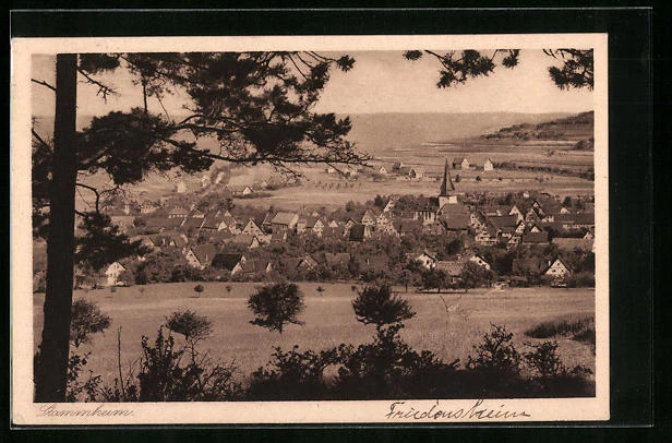 AK Stammheim, Ortsansicht vom Wald aus 1925