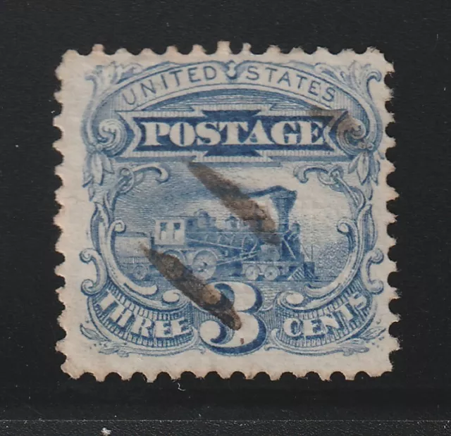 US Scott 114  Used  VF   3c Train  1869 Pictorial Issue