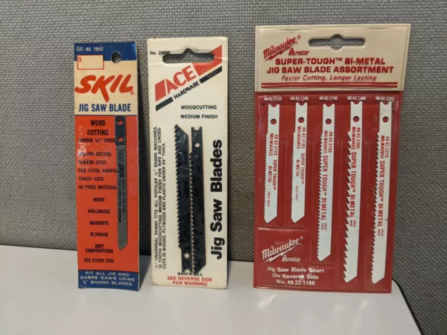 LOT OF 3 49-22-1168 Milwaukee, ACE, SKIL JIG SAW BLADES