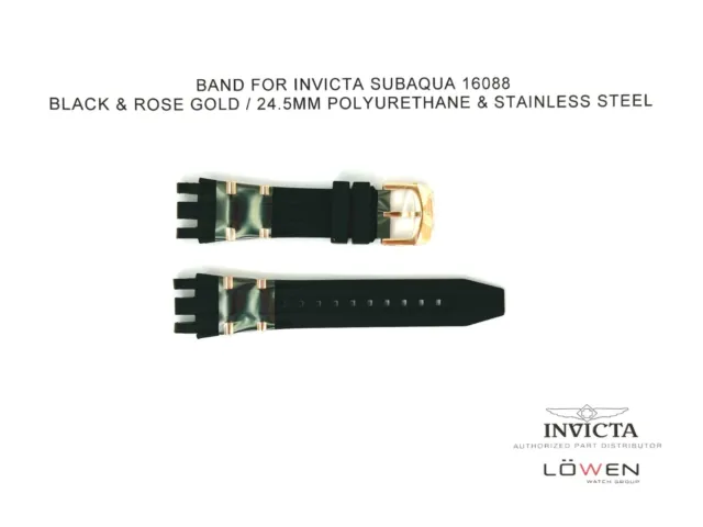Authentic Invicta Lady Subaqua 16088 Black Polyurethane 24.5mm Watch Band
