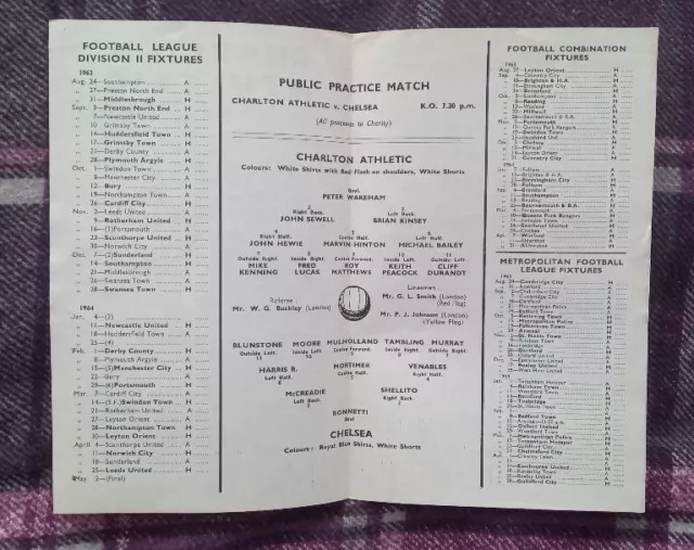 1963 Practice Match - CHARLTON ATHLETIC v. CHELSEA 2