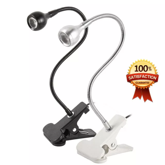 Clip-on luce LED lettura flessibile USB accanto letto scrivania lampada libro
