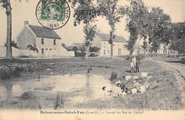 Cpa 91 Boissy Sous Saint Yon / Lavoir Du Bas De Torfou / Lavandieres