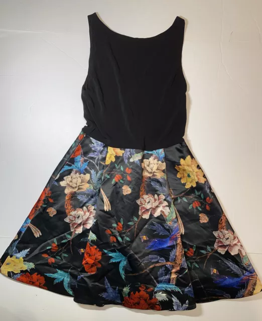 Alice And Olivia Amabel Floral Box Pleat Party Cocktail Dress Size 4 2