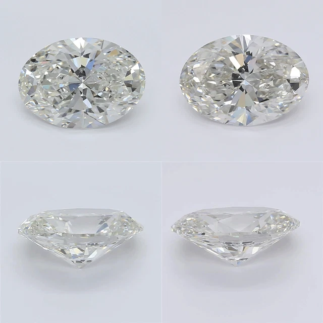 6.64 TCW MATCHING PAIR VS-1 I Color IGI Certified CVD Lab Grown Oval Diamonds 6.64 TCW MATCHING PAIR VS-1 I Color IGI Certified CVD Lab Grown Oval Diamonds