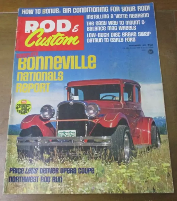 Vintage! Rod & Custom Magazine Book~ November 1972~ Bonneville Nationals Report!