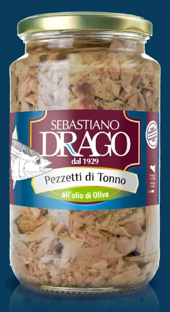 Pezzetti Di Tonno Drago In Olio Di Oliva 6 Bocce In Vetro Da Gr 300 Conserve