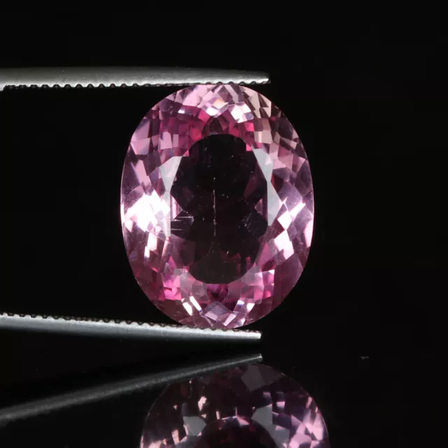 Lab-Created Afghan Pink kunzite 18. Carat Oval Cut Loose Gemstone