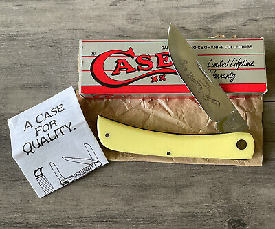 VINTAGE NEW OLD STOCK 1980s Case XX Yellow Sod Buster Pocket Knife 3138 Trapper