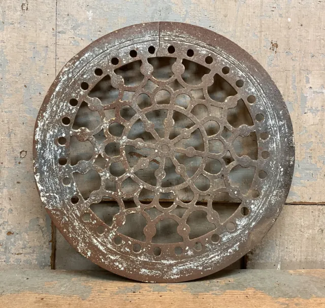 Antique Cast Iron Ornate Decorative Round Heat Grate Floor Register top only