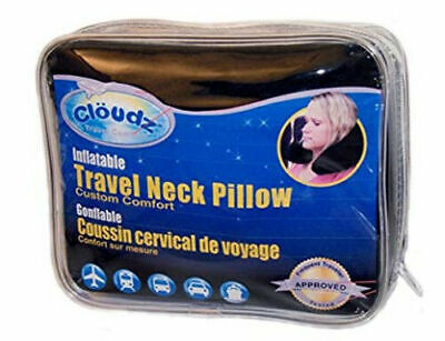 Cloudz Inflatable Custom Comfort Plane Neck Pillow & Travel Case (Black)
