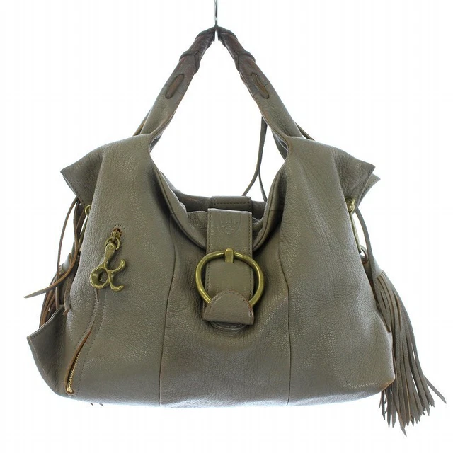 Tofu Roadstone Loadstone Handbag Leather Tassel Greige /Tk Women
