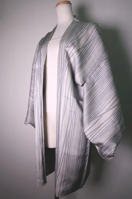 8663H4 Silk Vintage Japanese Kimono Haori Jacket Bamboo