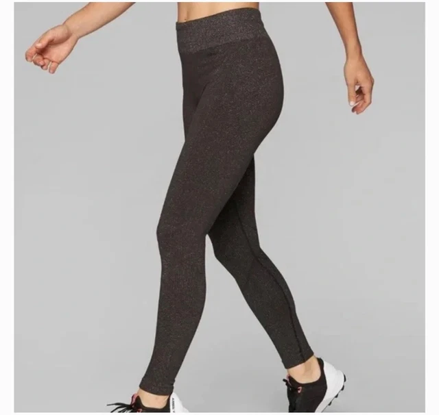 Athleta Shimmer Glitter Seamless Tights in Espresso Brown M