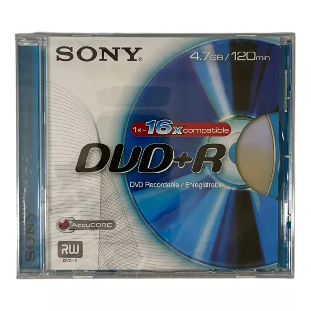 Sony DVD + R 4,7 GB 120min 1-16x Speed DVD+R Rohling 1 Stück Neu & OVP