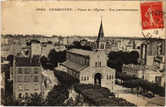 CPA AK Charenton Place de l'Eglise, Vue panoramique FRANCE (1282176)