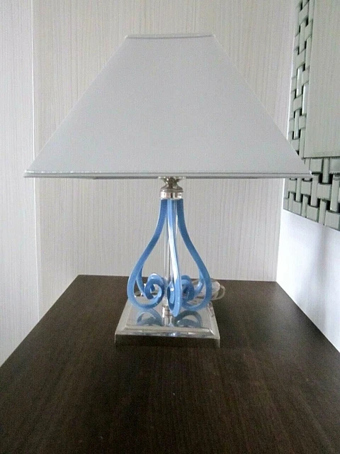 Elite Boemia Lampada da tavolo/da scrivania vetro cristallo, blu, VERO VETRO BOHEMIA