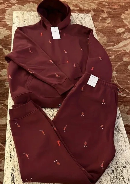 Burgundy polo jogging suit deals