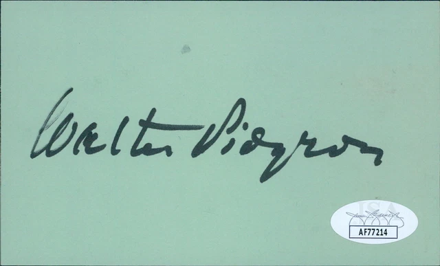 Walter Pidgeon Actor Signed 3x5 Index Card JSA Authenticated