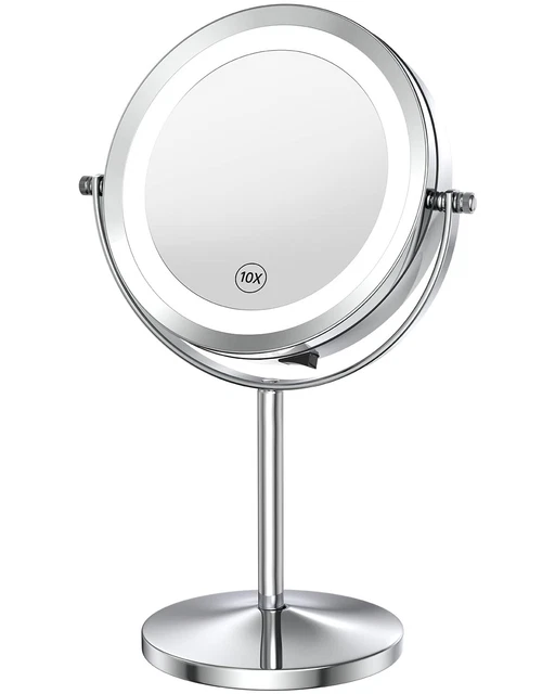 Lighted Vanity Mirror with Lights and Magnification, 1x/10x Magnifying Mirror