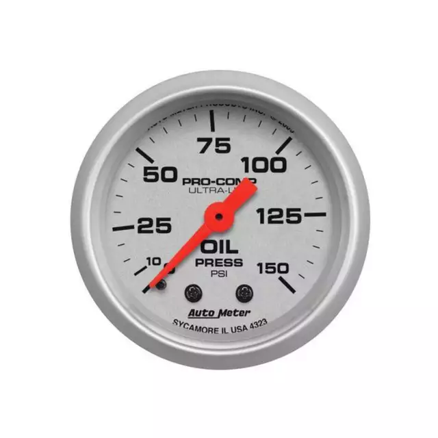 Autometer Ultra-Lite 2-1/16" Oil Pressure Gauge 0-150 Psi Mechanical AU4323