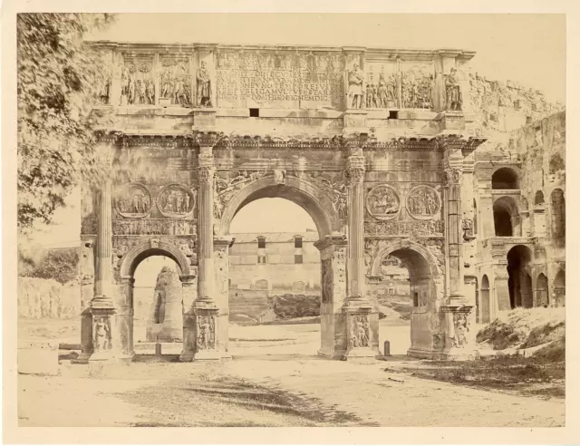 Italie, Roma, Arco di Constantino Vintage albumen print.  Tirage albuminé  1